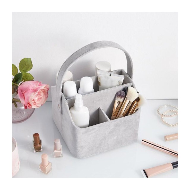 Βελούδινη Βάση Οργάνωσης Καλλυντικών 5 Θέσεων Χρώματος Γκρι Beautify 4000018