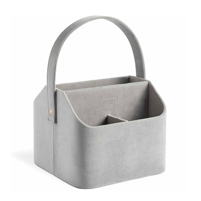 Βελούδινη Βάση Οργάνωσης Καλλυντικών 5 Θέσεων Χρώματος Γκρι Beautify 4000018