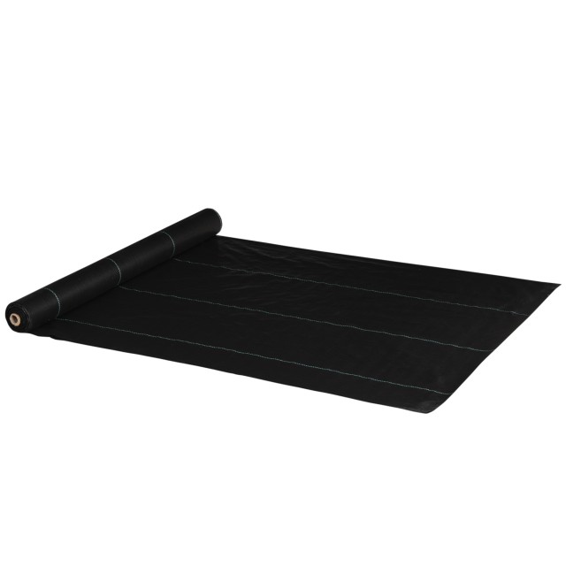 Outsunny Mulch Sheet 2x25 m για Λαχανόκηπο, Θερμοκήπιο και Κήπο, Αποστράγγιση και Αναπνεύσιμο, Μαύρο 845-913V00BK