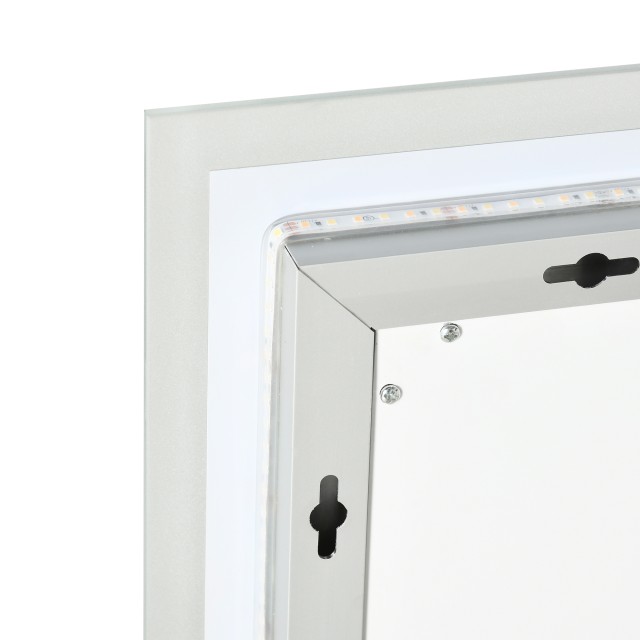 Καθρέφτης μπάνιου Kleankin με φως LED 70x50 cm, Καθρέφτης με λειτουργία κατά της ομίχλης και κουμπιά αφής, ασημί 834-390V90