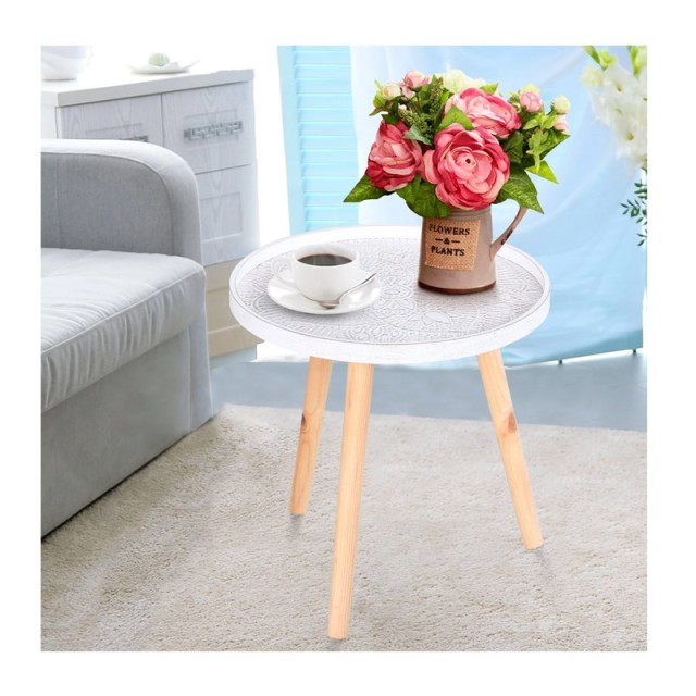 Βοηθητικό Ξύλινο Στρογγυλό Τραπεζάκι 40 x 40.5 cm HOMCOM 833-730