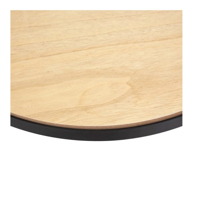 Βοηθητικό Μεταλλικό Στρογγυλό Τραπεζάκι Σαλονιού με Γυάλινη Επιφάνεια και 1 Ξύλινο Ράφι 51 x 51 x 49 cm Atmosphera 157207