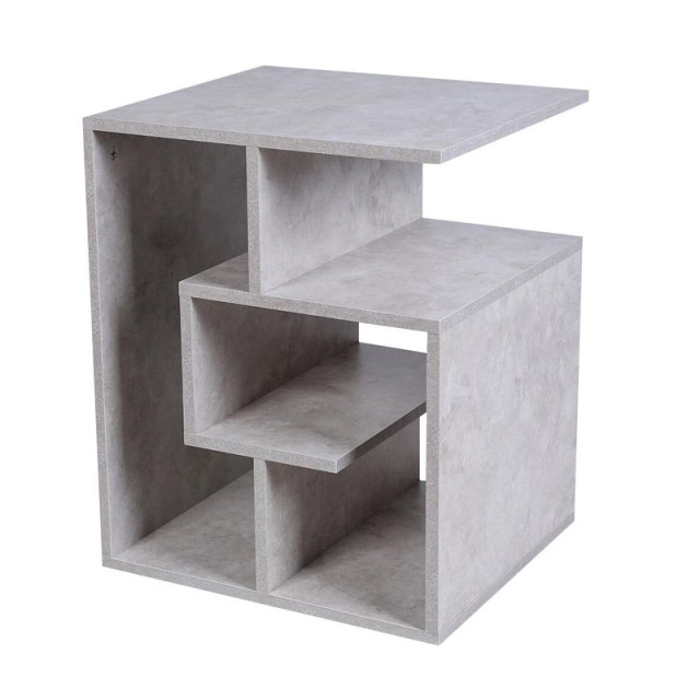 Βοηθητικό Ξύλινο Τραπεζάκι με 4 Ράφια 45 x 40 x 55 cm Χρώματος Γκρι Bakaji 02839553