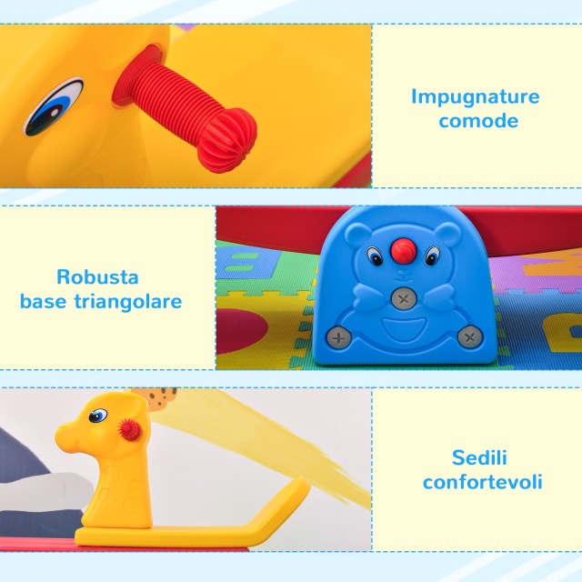 HOMCOM Pivot Swing με αντιολισθητικές λαβές για παιδιά ηλικίας 1-4 ετών, σε κίτρινο πλαστικό 344-034