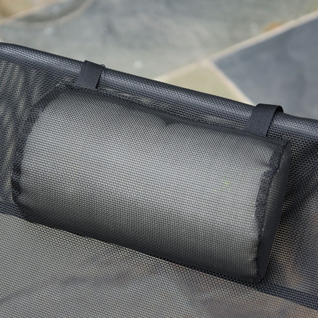 Ανακλινόμενη ξαπλώστρα Outsunny Πτυσσόμενη με Μαύρο Μαξιλάρι Κήπου παραλίας 01-0336