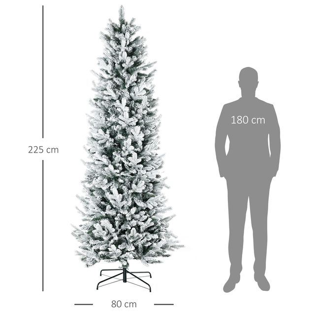 Χιονισμένο Χριστουγεννιάτικο Δέντρο 225 cm με 988 Κλαδιά HOMCOM 830-730V03GN