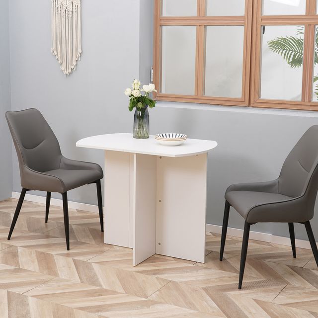 Πτυσσόμενο Ξύλινο Τραπέζι 90 x 60 x 74 cm Χρώματος Λευκό HOMCOM 835-650WT