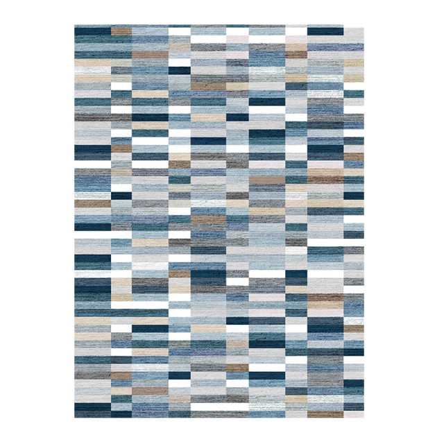 Χαλί 160 x 230 cm Χωρίς Πέλος Qube Pattern Blue Χρώματος Μπλε SPM 322008