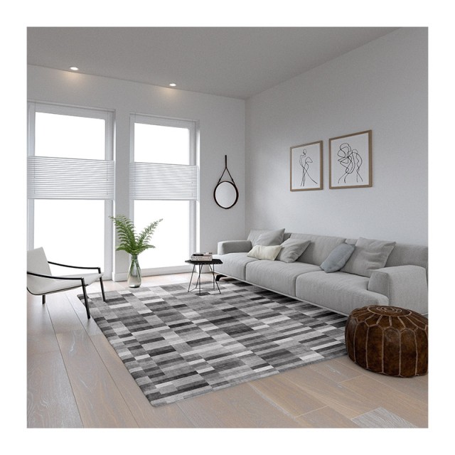 Χαλί 160 x 230 cm Χωρίς Πέλος Qube Pattern Grey Χρώματος Γκρι SPM 322011