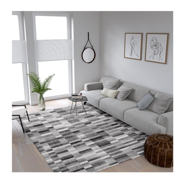 Χαλί 160 x 230 cm Χωρίς Πέλος Qube Pattern Grey Χρώματος Γκρι SPM 322011