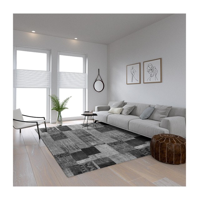 Χαλί 190 x 300 cm Χωρίς Πέλος Ethnic Grey Χρώματος Γκρι SPM 322160