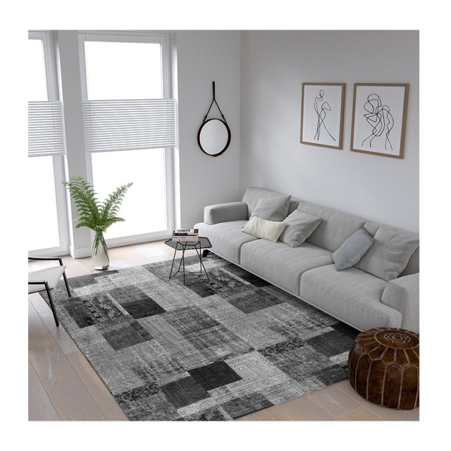Χαλί 190 x 300 cm Χωρίς Πέλος Ethnic Grey Χρώματος Γκρι SPM 322160