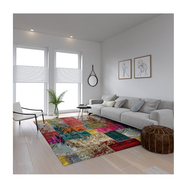 Χαλί 80 x 150 cm Χωρίς Πέλος Patchwork Multi Πολύχρωμο SPM 322167