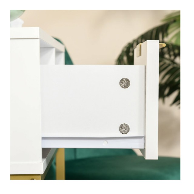 Μεταλλική Κονσόλα με 1 Συρτάρι και 1 Ράφι 80 x 30 x 80.5 cm HOMCOM 837-154