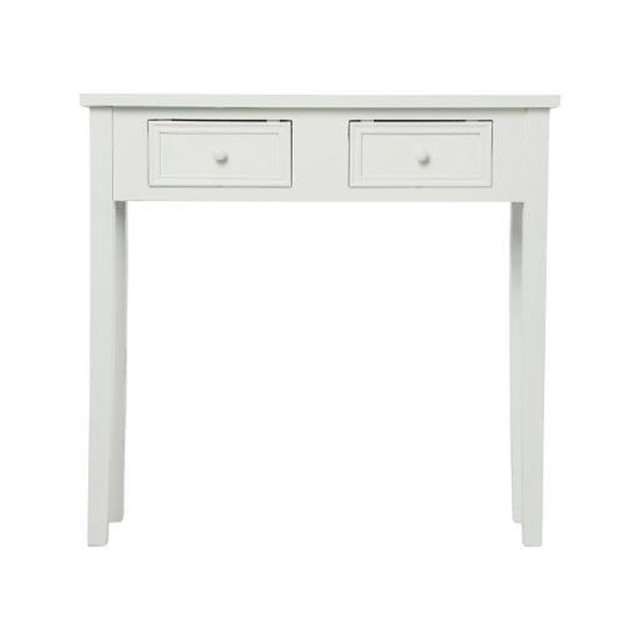 Ξύλινη Κονσόλα με 2 Συρτάρια 80 x 30 x 76 cm Χρώματος Λευκό Atmosphera 102216B