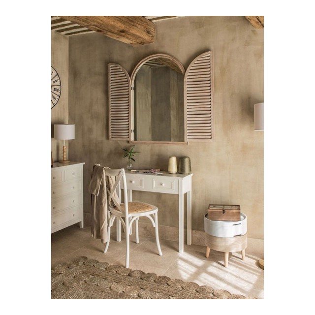 Ξύλινη Κονσόλα με 2 Συρτάρια 80 x 30 x 76 cm Χρώματος Λευκό Atmosphera 102216B