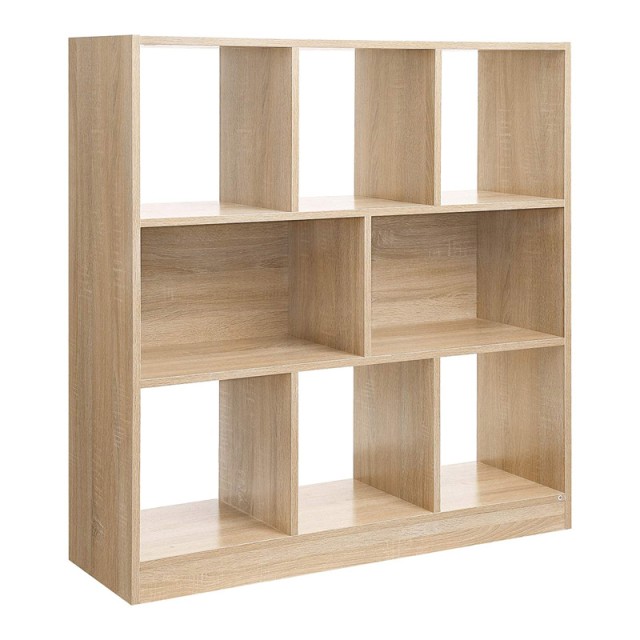 Ξύλινη Βιβλιοθήκη με 8 Ράφια 97.5 x 30 x 100 cm Χρώματος Καφέ Ανοιχτό VASAGLE LBC52NL