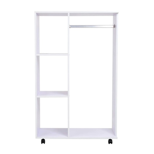 Ξύλινη Ανοιχτή Τροχήλατη Ντουλάπα 80 x 40 x 128 cm HOMCOM 02-0604