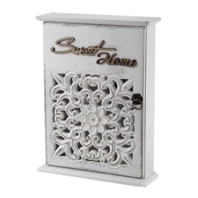 Ξύλινη Κλειδοθήκη Τοίχου 20 x 6 x 26 cm Floral Bakaji 02815162