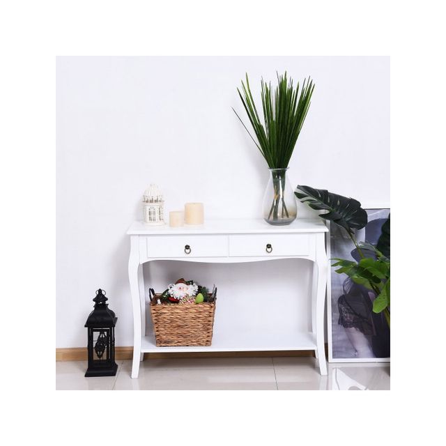 Ξύλινη Κονσόλα με 2 Συρτάρια 100 x 33 x 76 cm HOMCOM 831-182
