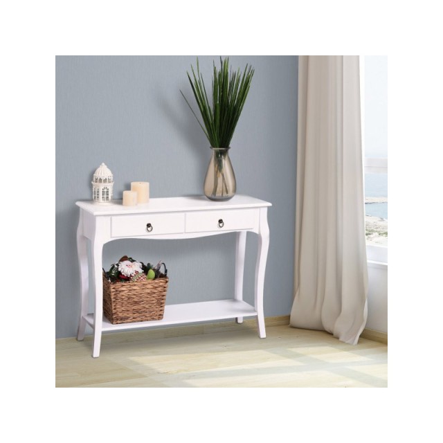 Ξύλινη Κονσόλα με 2 Συρτάρια 100 x 33 x 76 cm HOMCOM 831-182