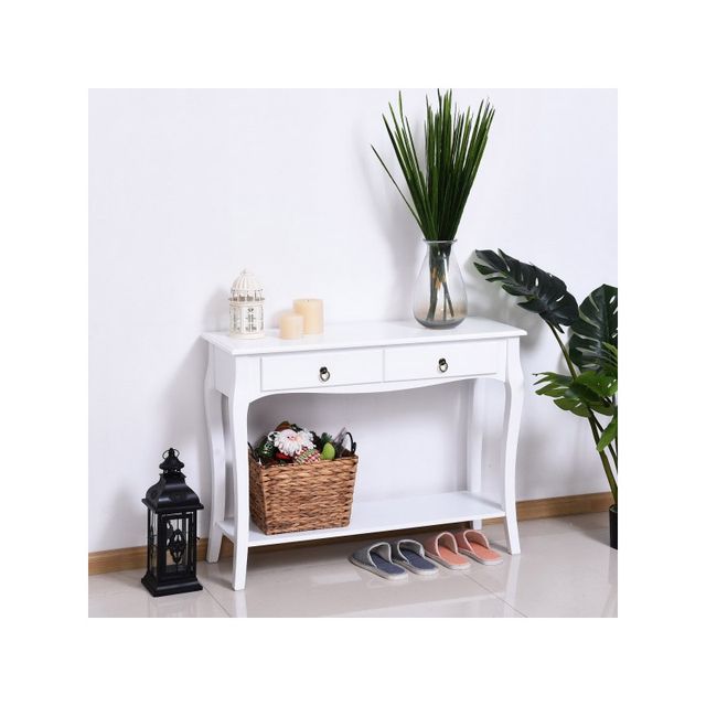 Ξύλινη Κονσόλα με 2 Συρτάρια 100 x 33 x 76 cm HOMCOM 831-182