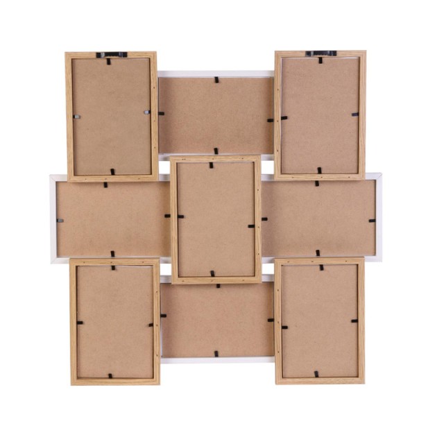 Ξύλινη Κορνίζα 9 Θέσεων 44.5 x 3 x 44 cm Home Deco Factory HD4212
