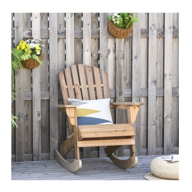 Ξύλινη Κουνιστή Πολυθρόνα Κήπου 77 x 94 x 97 cm Outsunny 84B-528