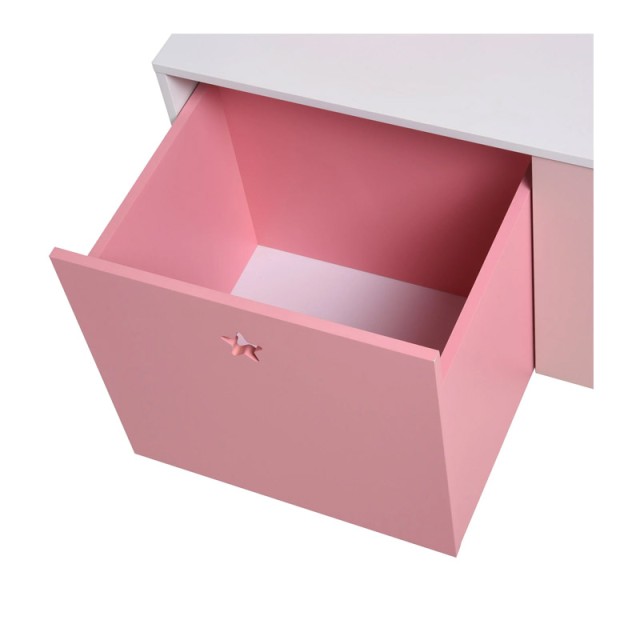 Ξύλινη Παιδική Βιβλιοθήκη με 4 Ράφια και 2 Αφαιρούμενα Συρτάρια 80 x 34 x 130 cm HOMCOM 311-012