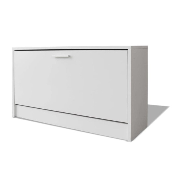 Ξύλινη Παπουτσοθήκη με 1 Διαμέρισμα 80 x 24 x 45 cm Χρώματος Λευκό Bakaji 02814572