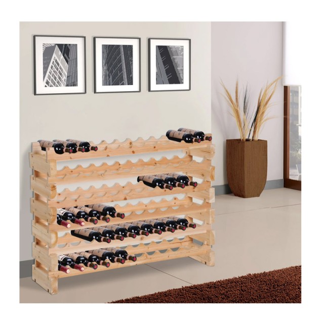 Ξύλινη Ραφιέρα Κρασιών για 72 Μπουκάλια 114 x 28 x 80 cm HOMCOM 05-0011