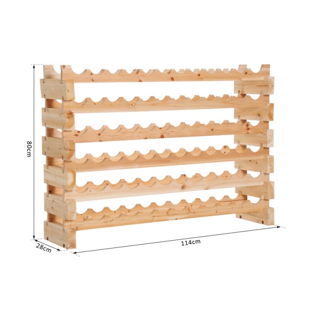 Ξύλινη Ραφιέρα Κρασιών για 72 Μπουκάλια 114 x 28 x 80 cm HOMCOM 05-0011