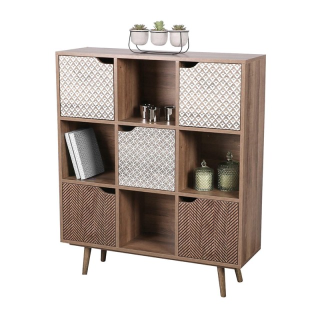 Ξύλινη Βιβλιοθήκη με 9 Ράφια 90 x 29 x 105 cm Baobab Urban Living 152029