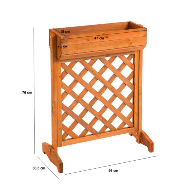 Ξύλινη Ζαρντινιέρα Κήπου με Καφασωτό 56 x 30.5 x 76 cm Hoppline HOP1001326