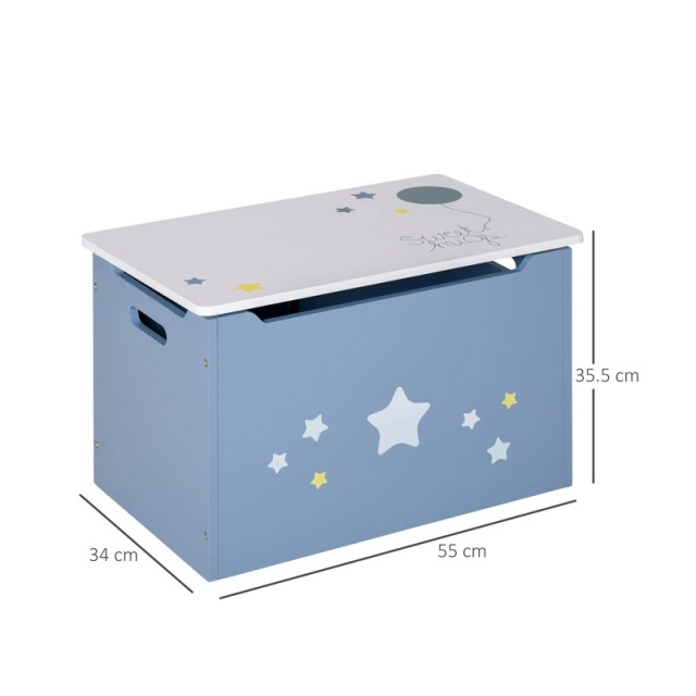 Ξύλινο Παιδικό Μπαούλο Αποθήκευσης Παιχνιδιών 55 x 34 x 35.5 cm HOMCOM 311-019