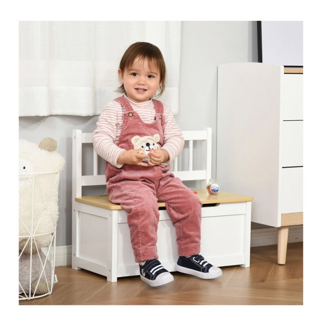 Ξύλινο Παιδικό Μπαούλο Αποθήκευσης Παιχνιδιών 60 x 30 x 50 cm HOMCOM 311-034