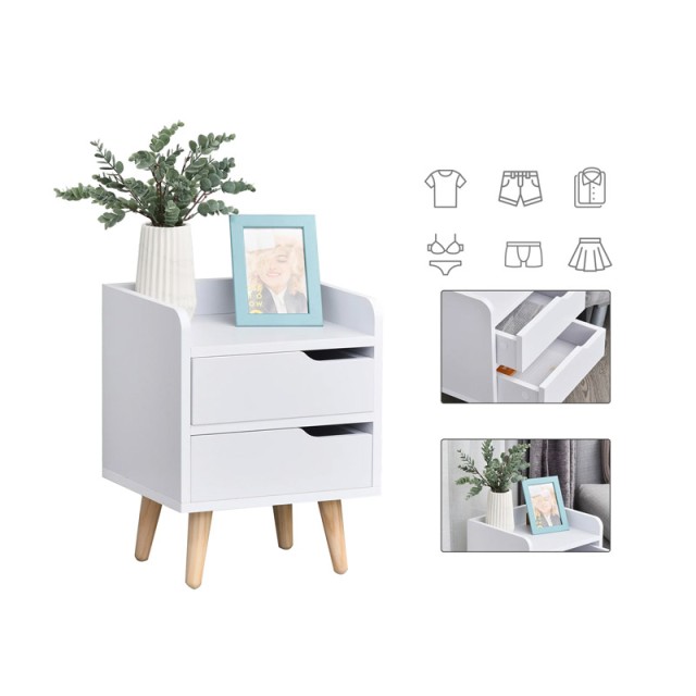 Ξύλινο Κομοδίνο με 2 Συρτάρια 33 x 28 x 42 cm HOMCOM 831-294