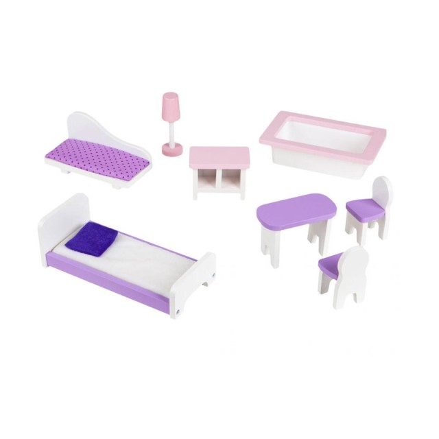 Ξύλινο Παιδικό Κουκλόσπιτο 3 Ορόφων 53.5 x 27 x 95 cm Anna Ecotoys 4121