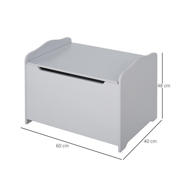 Ξύλινο Παιδικό Μπαούλο Αποθήκευσης Παιχνιδιών 60 x 40 x 48 cm Χρώματος Γκρι HOMCOM 311-013GY