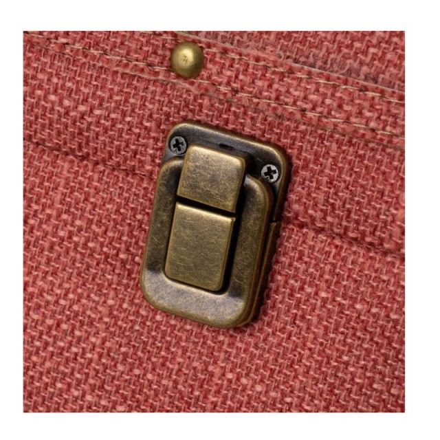 Ξύλινο Σκαμπό Βαλίτσα με Αποθηκευτικό Χώρο 50 x 35 x 46 cm Χρώματος Κοραλί Bakaji 02839896