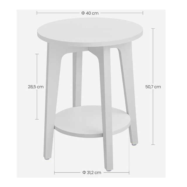 Ξύλινο Βοηθητικό Στρογγυλό Τραπεζάκι Σαλονιού 40 x 40 x 50 cm VASAGLE LET283T14