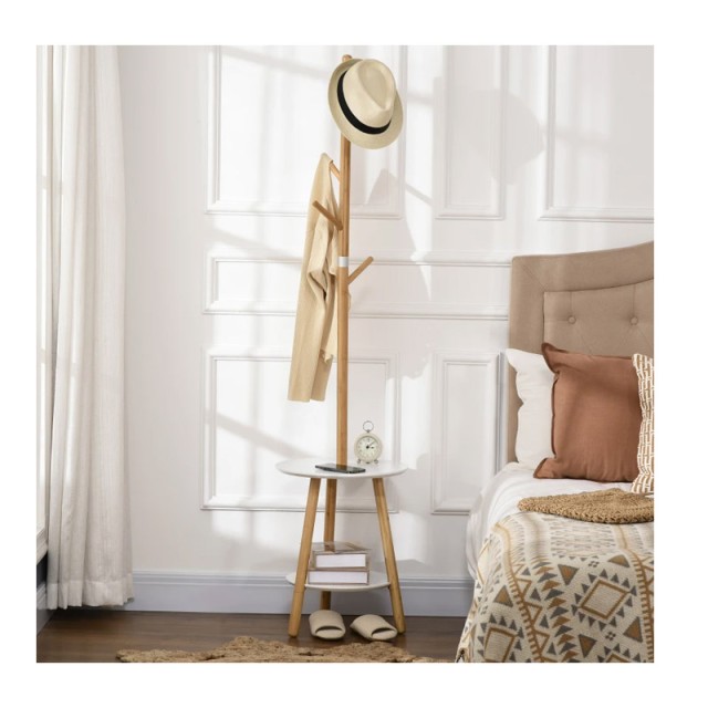 Ξύλινος Καλόγερος από Μπαμπού με Τραπεζάκι 39.5 x 39.5 x 171 cm HOMCOM 837-306V00ND