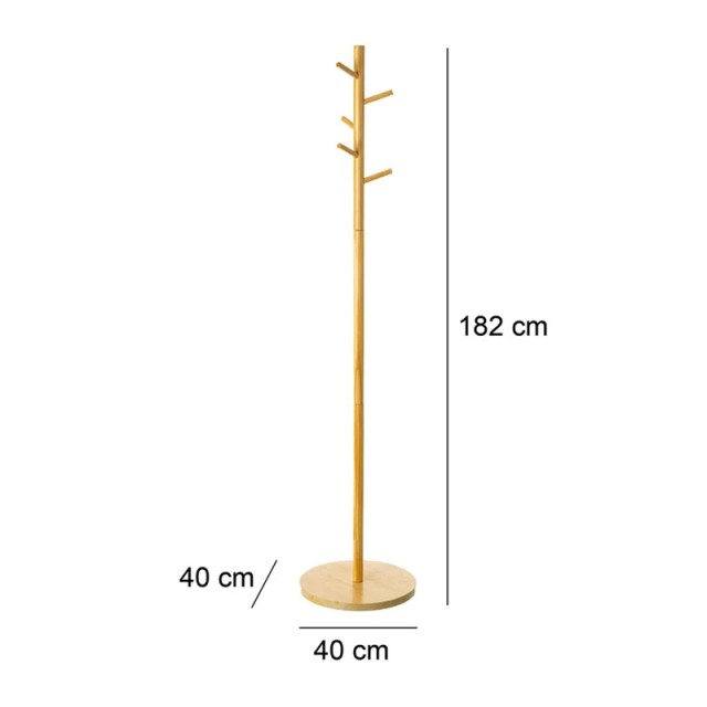 Ξύλινος Καλόγερος με 5 Γάντζους 40 x 40 x 182 cm Bakaji 02839911