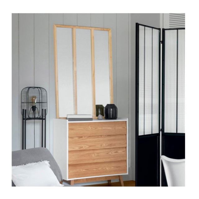 Ξύλινος Ορθογώνιος Καθρέπτης Τοίχου 76 x 116 cm Atmosphera 162244