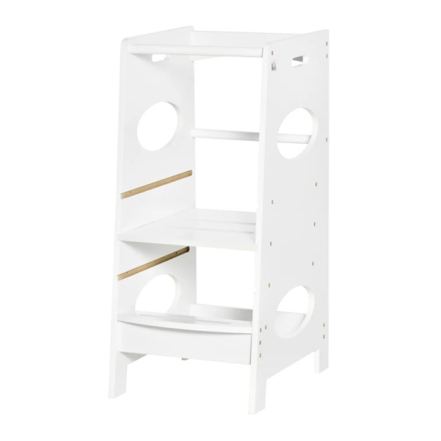 Ξύλινος Πύργος Εκμάθησης 40 x 50 x 90 cm Χρώματος Λευκό HOMCOM 312-053WT