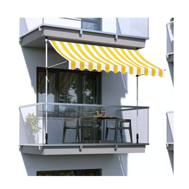 Χειροκίνητη Πτυσσόμενη Τέντα με Μανιβέλα 200 x 120 cm Χρώματος Κίτρινο Hoppline HOP1001018-1