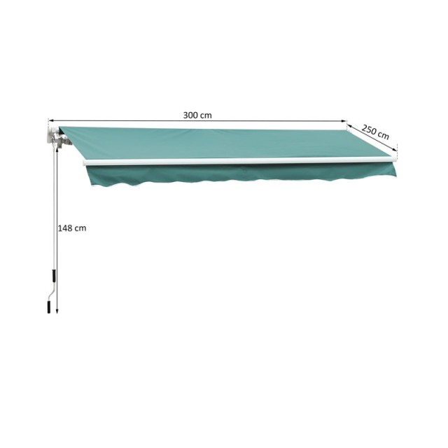 Χειροκίνητη Τέντα με Μανιβέλα 3 x 2.5 m Outsunny 840-150GN