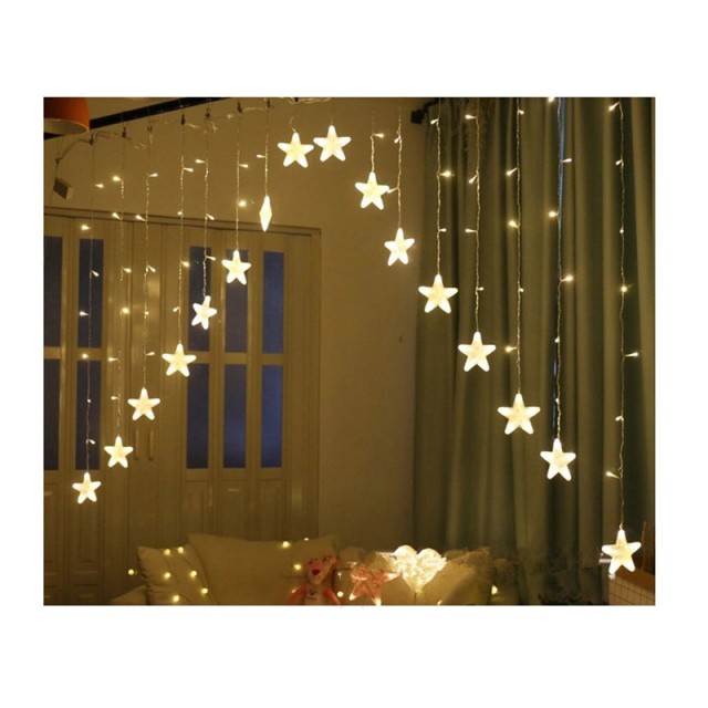 Χριστουγεννιάτικη Κουρτίνα 5.6 m με 136 Λαμπάκια LED Θερμό Λευκό 31V SPM 11337