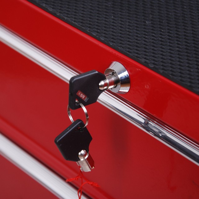 HomCom Trolley Toolbox for workshop, κόκκινο, 67,5x33x77cm E2-0004