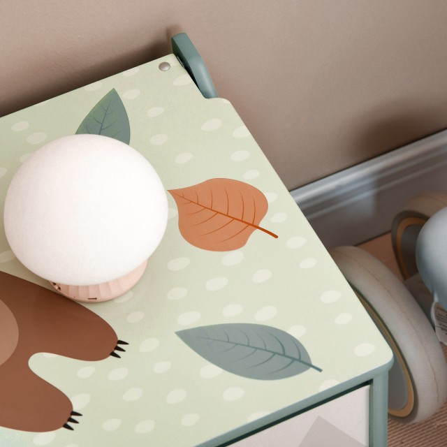 ZONEKIZ Παιδικό μπαούλο παιχνιδιών με καπάκι και μεντεσέ ασφαλείας σε MDF, 60x37x39cm, Πράσινο 311-058V80GN